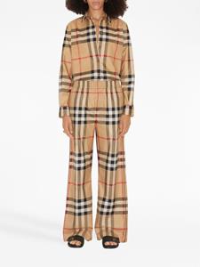 Burberry Geruite broek - Beige