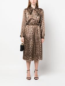 P.A.R.O.S.H. Midi-jurk met luipaardprint - Bruin