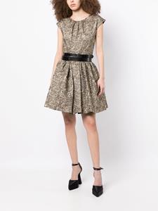 dicekayek Dice Kayek Jurk met bloemjacquard - Goud