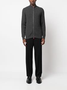 Kiton cable-knit cashmere jacket - Grijs