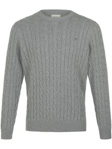 Gant Strickpullover "COTTON CABLE C-NECK", mit Wappen-Logostickerei auf der Brust