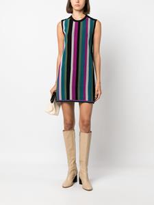 dvfdianevonfurstenberg DVF Diane von Furstenberg Meta gestreepte mini-jurk - Zwart