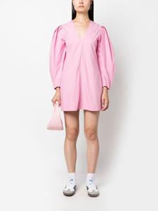 GANNI Jurk met pofmouwen - Roze