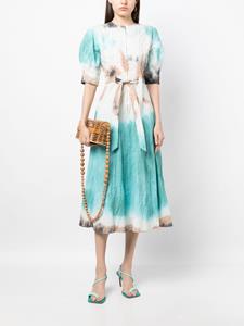 LUUDA Zipper belted midi dress - Blauw