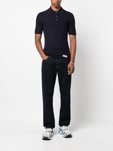 Balmain logo-patch wool polo shirt - Blauw