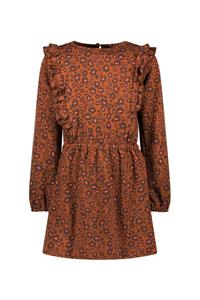 B.Nosy Meisjes jurk bloemenprint bruin - Babbe - Panter beyond AOP
