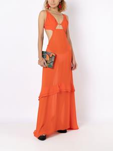 Amir Slama Semi-doorzichtige mini-jurk - Oranje