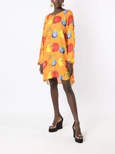 amirslama Amir Slama Midi-jurk met fruitprint - Oranje