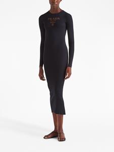 Prada Flared midi-jurk - Zwart