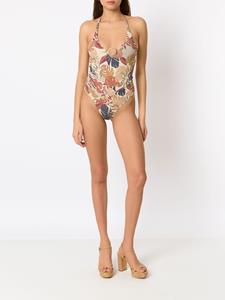 amirslama Amir Slama Badpak met palmbladprint - Beige