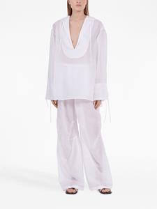Cargo broek met elastische taille - Wit