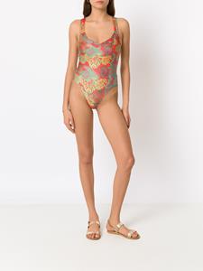 amirslama Amir Slama Badpak met palmblad print - Rood