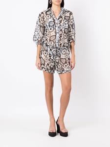 Amir Slama Playsuit met bloemenprint - Wit