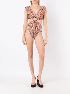 amirslama Amir Slama Badpak met bloemenprint - Rood