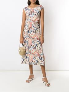 lygia&nanny Lygia & Nanny Midi-jurk met bloemenprint - Beige