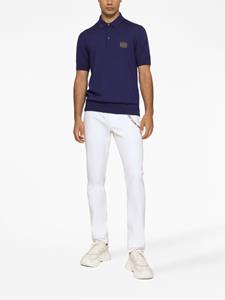dolce&gabbana Dolce & Gabbana Poloshirt van scheerwol met logo-label - Blauw