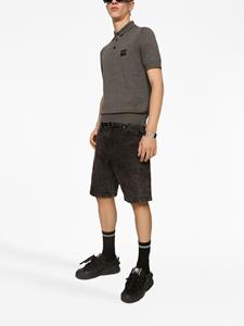 dolce&gabbana Dolce & Gabbana Poloshirt van scheerwol met logo-label - Bruin