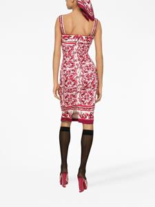 dolce&gabbana Dolce & Gabbana Midi-jurk met print - Rood