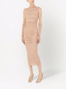 dolce&gabbana Dolce & Gabbana Midi-jurk met ruches - Beige