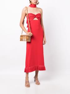 Johanna Ortiz strapless silk midi dress - Rood