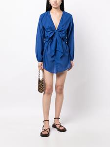 Faithfull the Brand Mantra plunging V-neck cotton minidress - Blauw