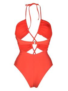 noireswimwear Noire Swimwear Badpak met V-hals - Oranje
