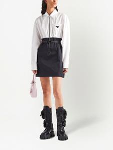 Prada Mini-jurk met logoprint - Wit