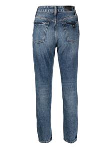 Armani Exchange high-rise distressed skinny jeans - Blauw