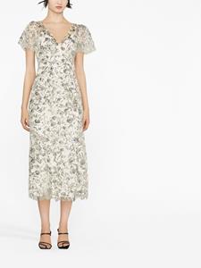Self-Portrait Mini-jurk verfraaid met pailletten - Beige