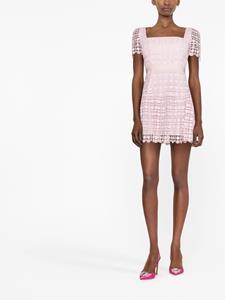 Self-Portrait Mini-jurk met kant - Roze