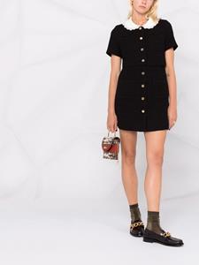 SANDRO Mini-jurk met contrasterende kraag - Zwart