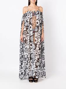 amirslama Amir Slama Jurk met bloemenprint - Wit