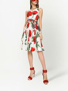 Dolce & Gabbana Midi-jurk met bloemenprint - Wit