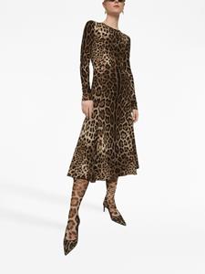 dolce&gabbana Dolce & Gabbana Midi-jurk met luipaardprint - Bruin