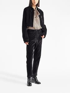 Prada Mid waist fluwelen jeans - Zwart