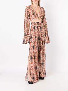 amirslama Amir Slama Broek met bloemenprint - Veelkleurig