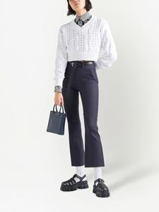 Prada Wollen gabardine flared broek - Blauw