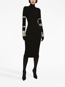 dolce&gabbana Dolce & Gabbana KIM Dolce & Gabbana midi-jurk verfraaid met kralen - Zwart