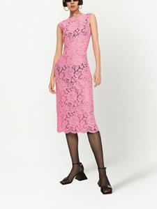 dolce&gabbana Dolce & Gabbana Midi-jurk met bloemenkant - Roze
