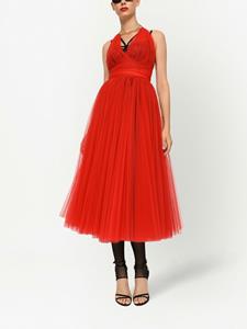 dolce&gabbana Dolce & Gabbana Midi-jurk met halternek - Rood
