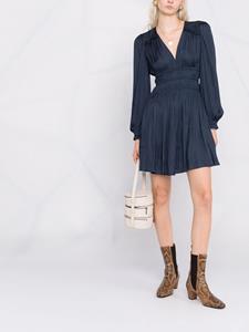 Maje Satijnen mini-jurk met ruches - Blauw