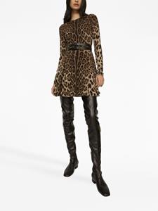 dolce&gabbana Dolce & Gabbana Mini-jurk met luipaardprint - Bruin