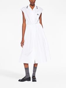 miumiu Miu Miu Popeline midi-jurk - Wit