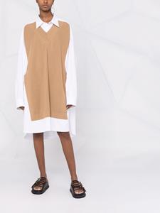 maisonmargiela Maison Margiela Blousejurk met gebreid detail - Wit