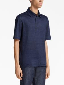 Zegna Linnen poloshirt - Blauw