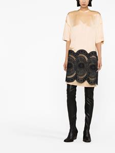 stellamccartney Stella McCartney Midi-jurk met geborduurd kant - Beige