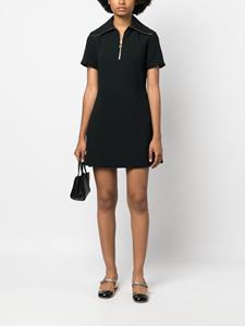 Patou short-sleeve zip-detail dress - Zwart