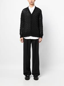 Simone Rocha open-knit button-up cardigan - Zwart