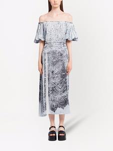Prada Zijden midi-jurk - Grijs