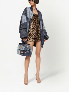 dolce&gabbana Dolce & Gabbana Mouwloze mini-jurk met luipaardprint - Bruin